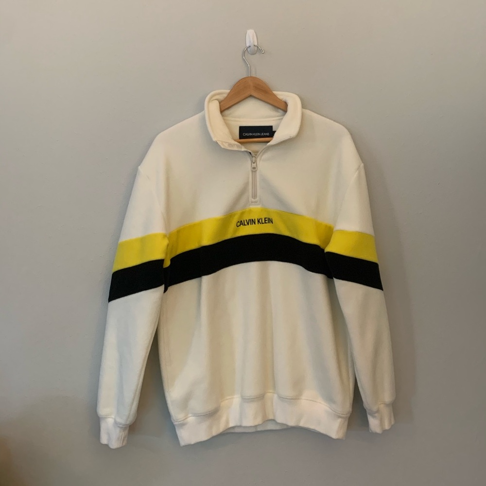 calvin klein white zip up pull over ; NWOT